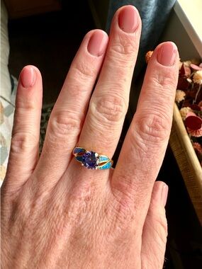 NEW Gold Ring with Gem Stones - size 8